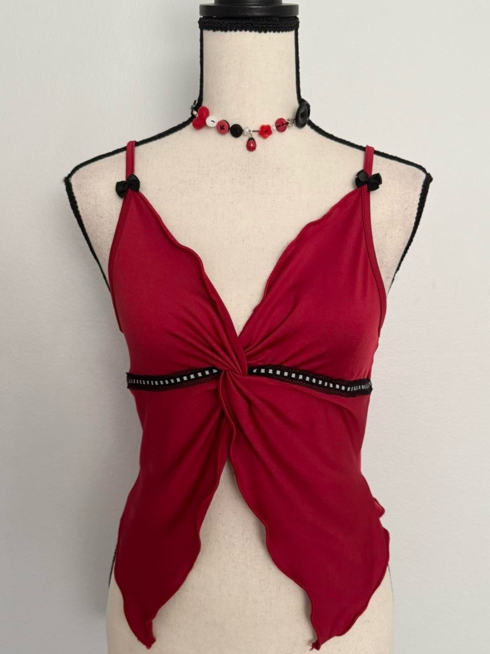 Red Twist Front Women's Cami Top